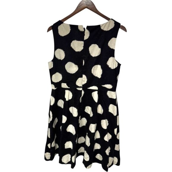 Talbots Polka Dot Dress Black/Cream Size 12 - Picture 2 of 6